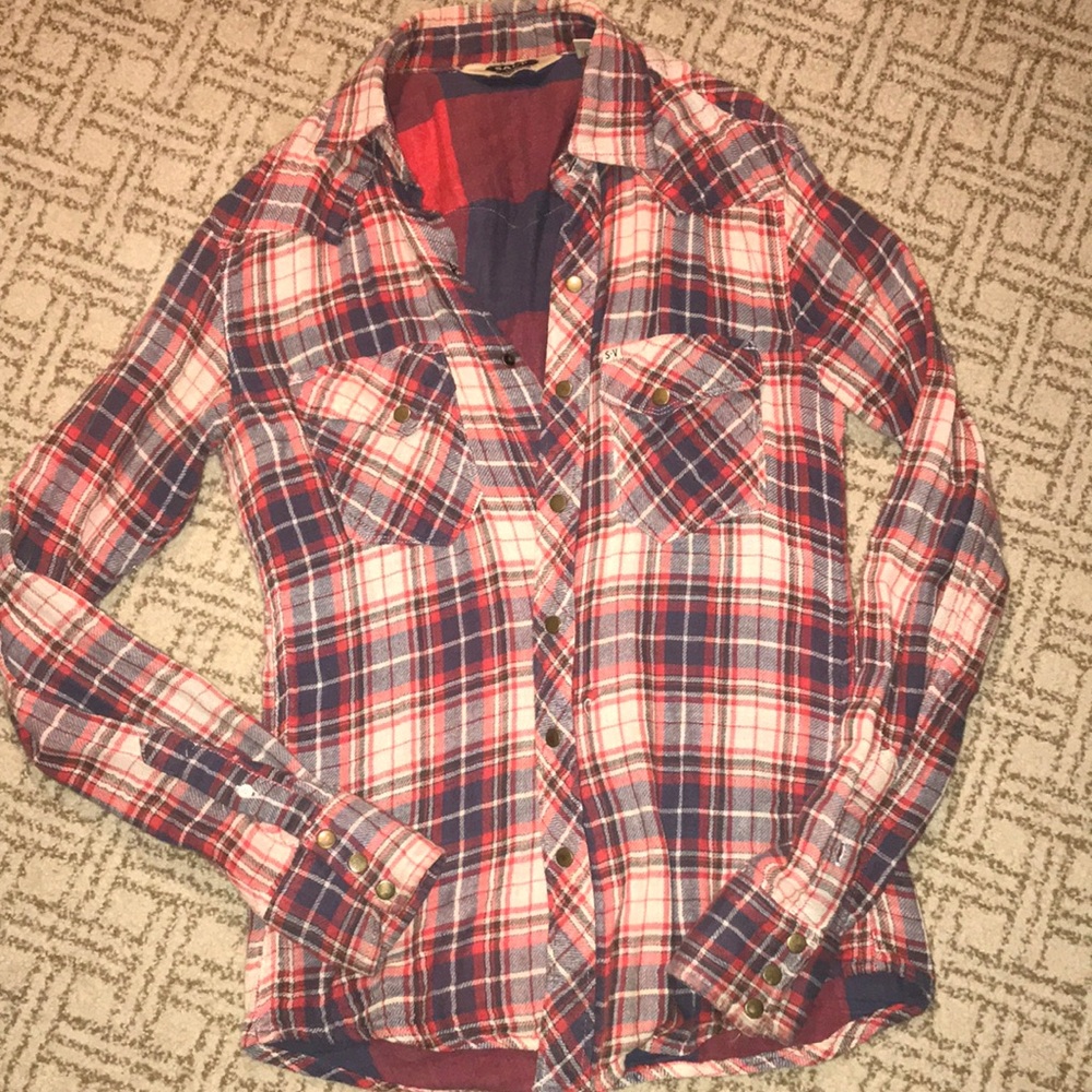 Red white & blue 🇺🇸 plaid 100% cotton flannel